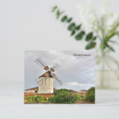 Carte Postale Moulin à vin à Fuerteventura. (Debout devant)