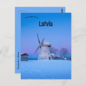 Carte Postale Moulin à vin en Lettonie (Devant / Derrière)