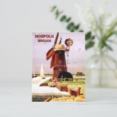Carte Postale Moulin à vin sur la côte de Norfolk Broads, voyage (Debout devant)