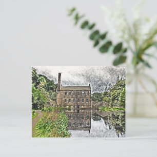 Carte Postale Moulin de Gibson, Hardcastle Crags Aquarelle