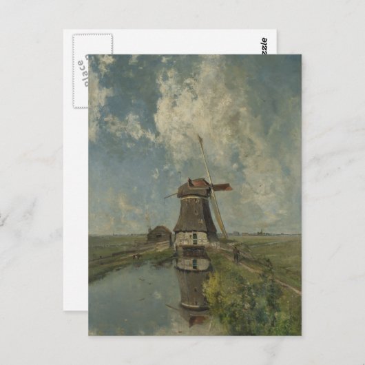 Carte Postale Moulin hollandais à polders Paul Gabriël (Devant / Derrière)