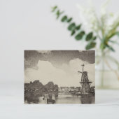Carte Postale Moulin noir, Haarlem, Pays-Bas (Debout devant)