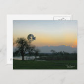 Carte Postale Moulin TEXAS au coucher du soleil (Devant / Derrière)