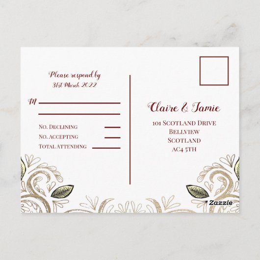 Carte Postale Mouline Rouge Dark and Moody rsvp (Dos)