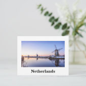 Carte Postale Moulins à vent au lever du soleil en Hollande cart (Debout devant)