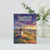 Carte Postale Moulins à vent de Campo de Criptana Espagne (Debout devant)