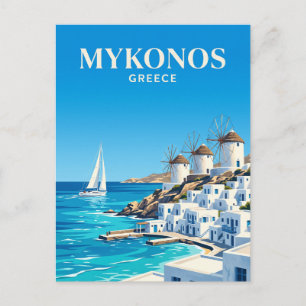 Carte Postale Moulins à vent de Mykonos Grèce