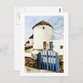 Carte Postale Moulins à vent grecs (Devant / Derrière)