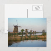 Carte Postale Moulins à vent, Kinderdijk, Pays-Bas (Devant / Derrière)