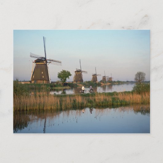 Carte Postale Moulins à vent, Kinderdijk, Pays-Bas (Devant)