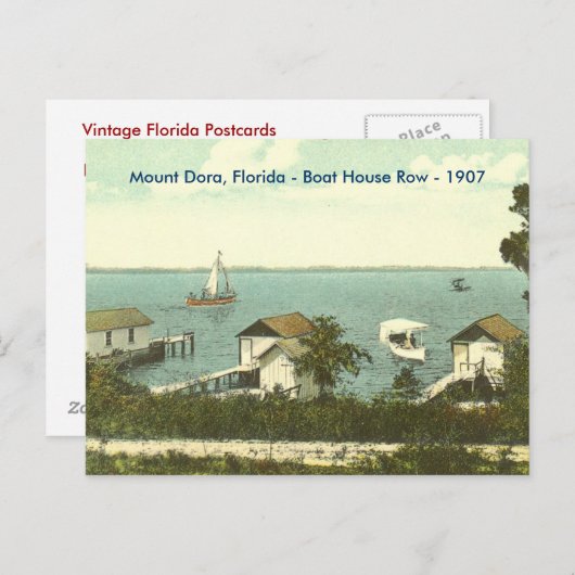 Carte Postale Mount Dora, Fl - Boat House Row - 1907 (Devant / Derrière)