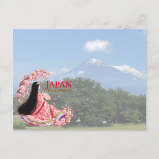 Carte Postale Mount Fuji and Princess Kaguya Japanese Postcard