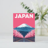 Carte Postale Mount Fuji Cherry Blossom Retro (Debout devant)