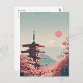 Carte Postale Mount Fuji vintage (Devant / Derrière)