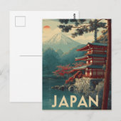 Carte Postale Mount Fuji vintage (Devant / Derrière)