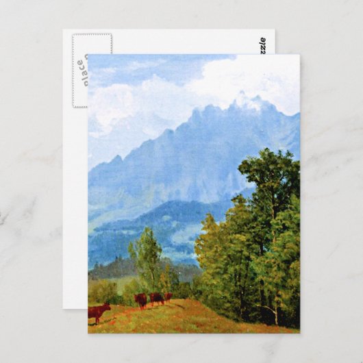 Carte Postale Mount Pilatus, famous artwork by Albert Bierstadt (Devant / Derrière)