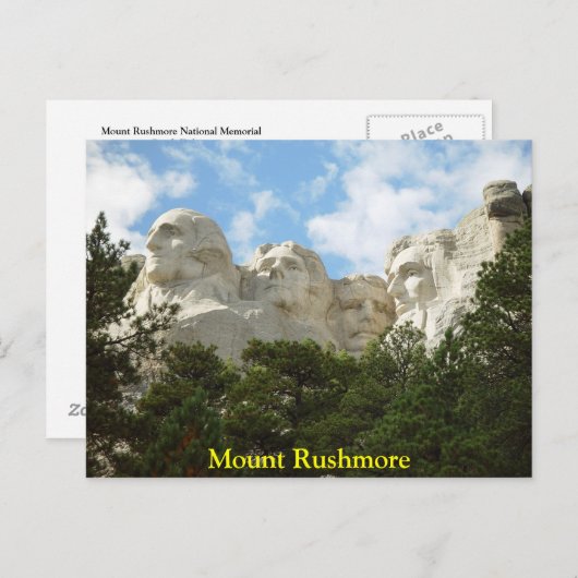 Carte postale Mount Rushmore (Devant / Derrière)