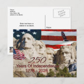 Carte postale Mount Rushmore America 250 (Devant / Derrière)