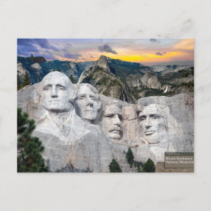Carte Postale Mount Rushmore Présidents d'Amérique
