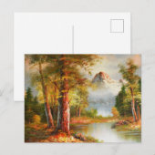 Carte Postale Mountain and river landscape art (Devant / Derrière)