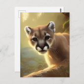 Carte Postale Mountain Cougar Wildlife Portrait (Devant / Derrière)