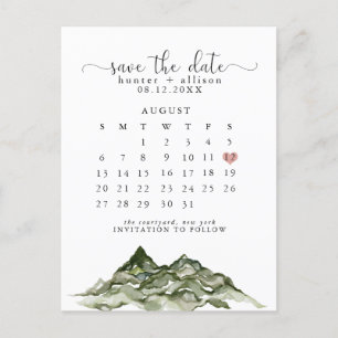 Carte Postale Mountain Enregistrer le calendrier des dates