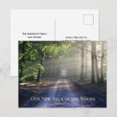 Carte Postale Mountain Forest Road Notre nouveau cou des bois (Devant / Derrière)