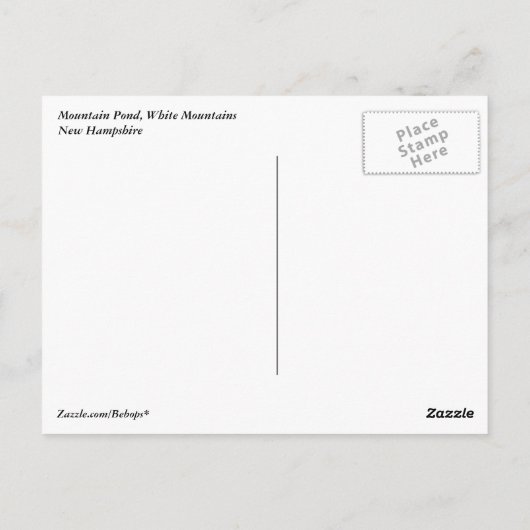 Carte Postale Mountain Pond (Dos)