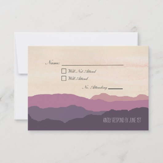 Carte postale "Mountain Range" de mariage RSVP 3.5 (Devant)