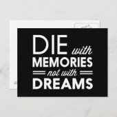 Carte Postale Mourir avec des souvenirs pas avec des rêves (Devant / Derrière)