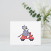 Carte Postale Mouse as Biker with Scooter.PNG (Debout devant)