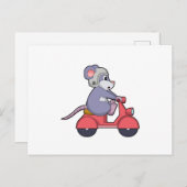 Carte Postale Mouse as Biker with Scooter.PNG (Devant / Derrière)