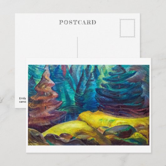 Carte Postale Mousse jaune | Emily Carr | (Devant / Derrière)