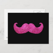 Carte Postale Moustache à billes roses (Graphique de Parties sci (Devant / Derrière)