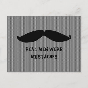 Carte Postale Moustache avec des mots amusants