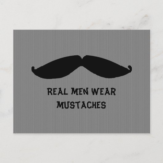 Carte Postale Moustache avec des mots amusants (Devant)
