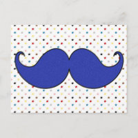 Moustache bleu rétro
