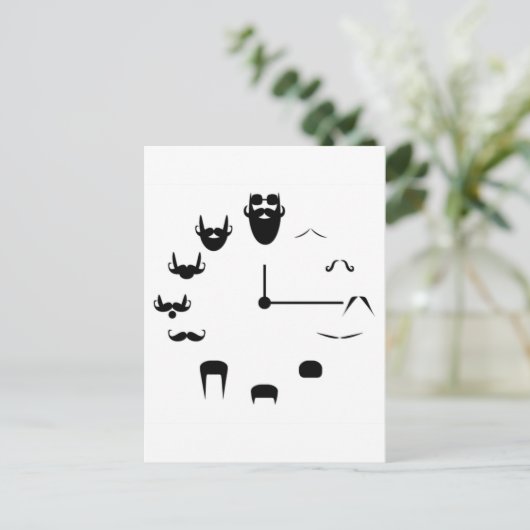 Carte Postale Moustache Clockface (Debout devant)