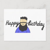 Carte Postale Moustache d'anniversaire pour Hipster avec barbe (Devant)