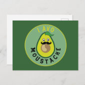 Carte Postale Moustache d'avocat drôle vert (Devant / Derrière)