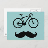 Carte Postale moustache de vélo noir (Devant / Derrière)