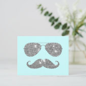 Carte Postale Moustache Diamant Drôle Avec Lunettes (Debout devant)