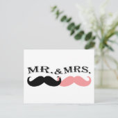 Carte Postale Moustache noire et rose vintage (Debout devant)