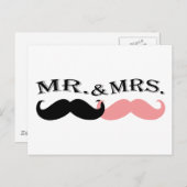 Carte Postale Moustache noire et rose vintage (Devant / Derrière)