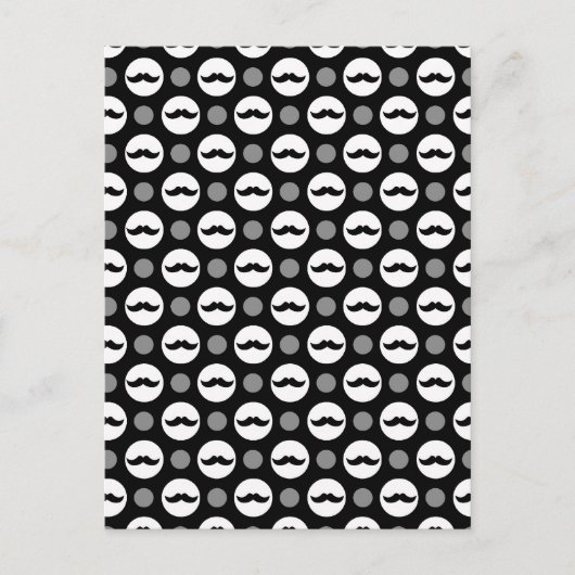Carte Postale Moustache Pois (Devant)