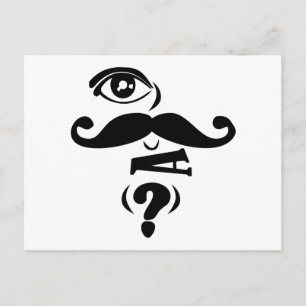 Carte Postale Moustache U d'oeil une question