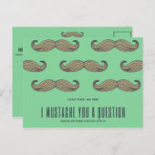 Carte Postale Moustache verte drôle (Devant / Derrière)