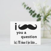 Carte Postale Moustache Vous une question Cadeaux (Debout devant)