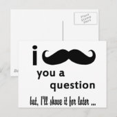 Carte Postale Moustache Vous une question Cadeaux (Devant / Derrière)
