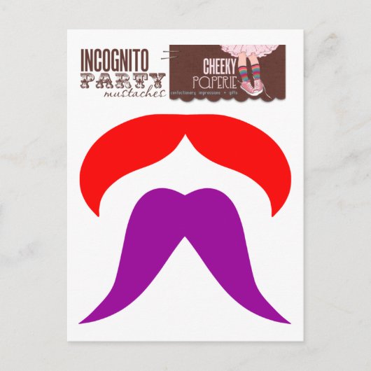 Carte Postale Moustaches de fête incognito 2 (Devant)